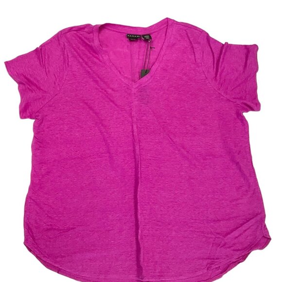 Tahari Linen Tee Top - Picture 1 of 2